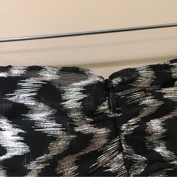 ZARA RUCHED Printed MINI SKIRT Womens Medium Hi Rise Silver Black New 7563/059 - Picture 6 of 8